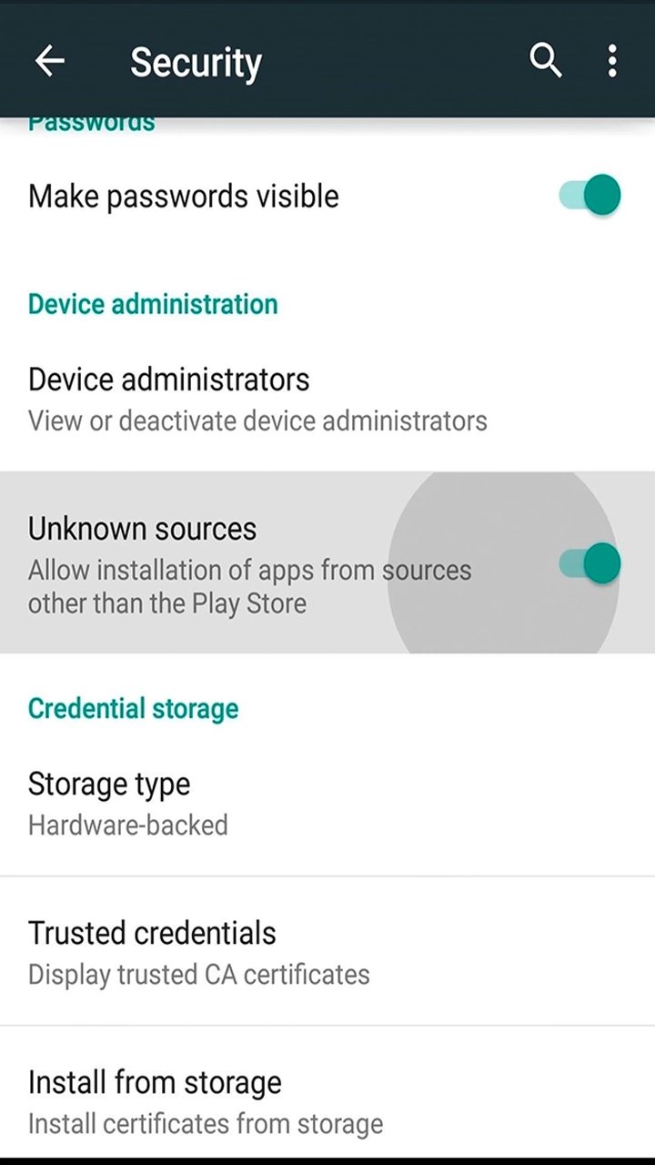 Allow installation from unknown sources to install BSports.