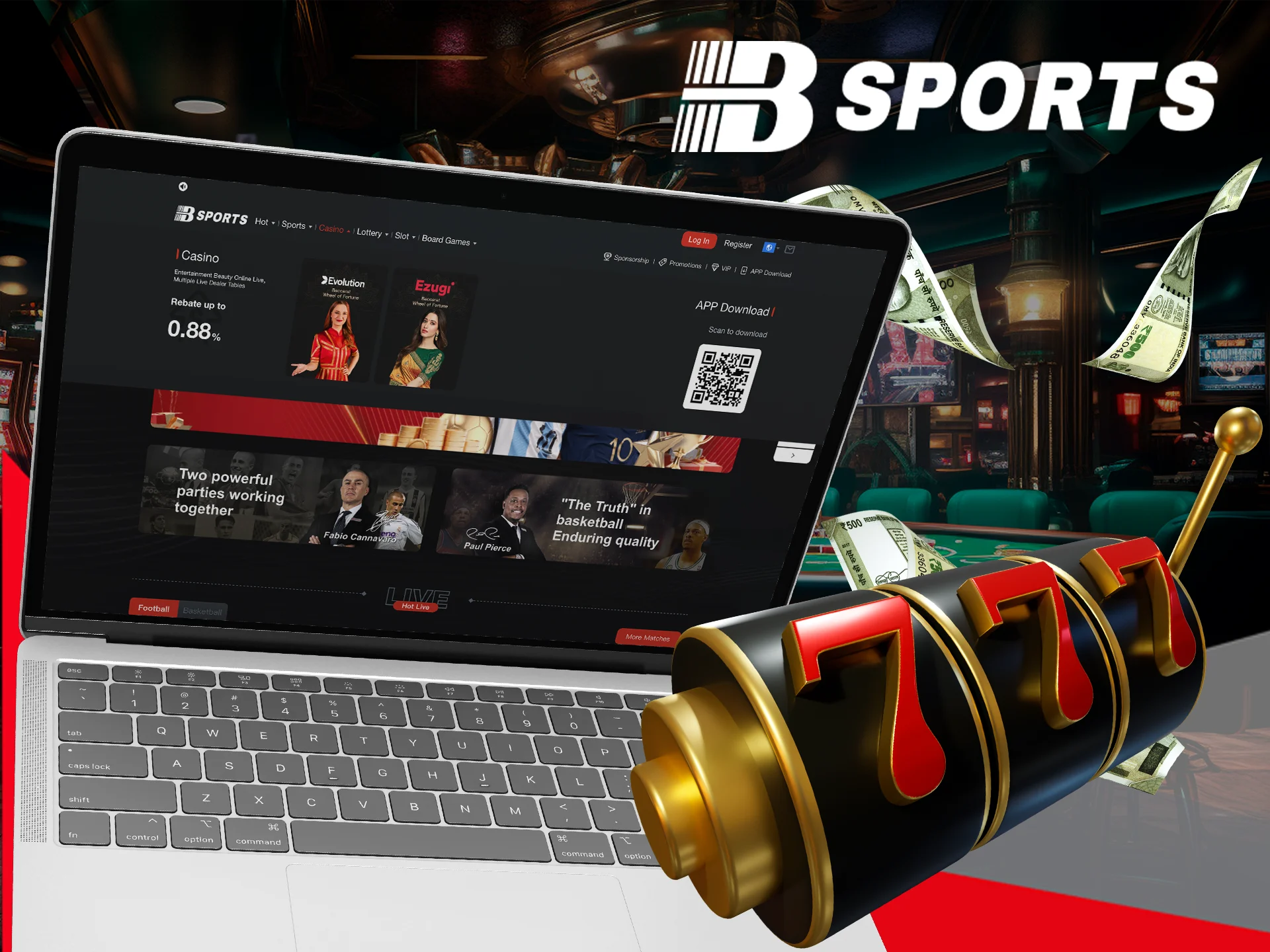 Find your favourite game from the games on offer at BSports online casino.